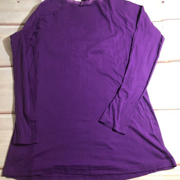 TORRID PURPLE LACE LONG SLEEVE TOP 2X? EUC - Picture 3 of 6